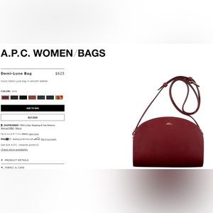 A.P.C. Demi-Lune bag (vino)